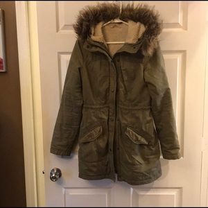 Sherpa lined winter parka